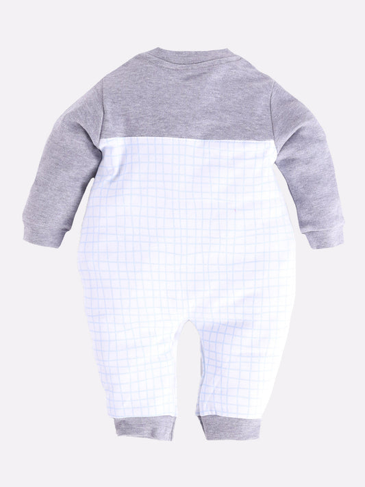 Cute cat prinetd full sleeves Rompe for Baby Boy-MAUVE
