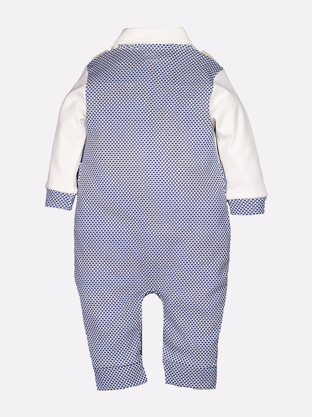 Romper with a bow for Baby Boy-NAVY