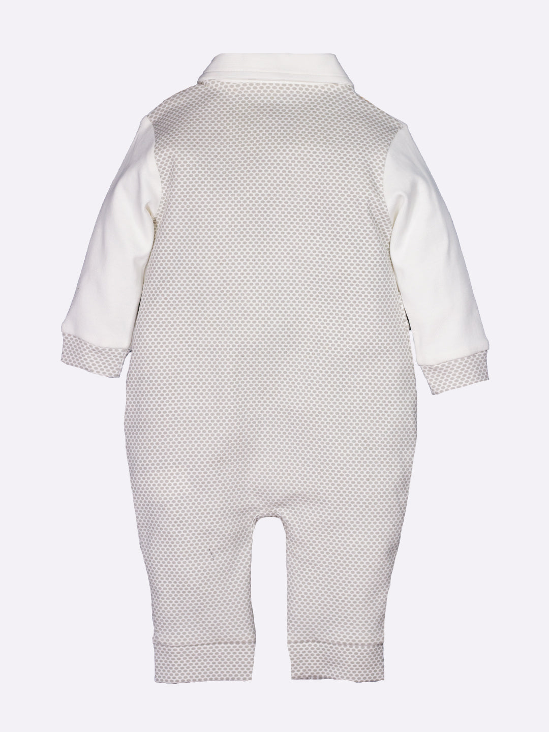 Romper with a bow for Baby Boy-GREY