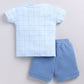 Baby Boy Dino Half T Shit & Shorts-Sky Blue