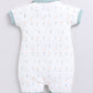 Printed Half Sleeve Baby Boy Romper-White