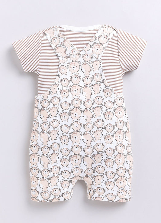 Comfy Summer Baby Boy Dungaree-Beige