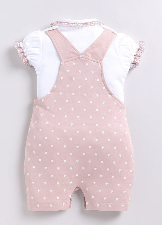 Girl's cute dungaree-Beige