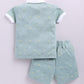Baby Boy Designer Half T Shirt & Shorts Set-Green