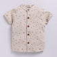 Printed Half T Shirt & Shorts Set For Baby Boy-Beige