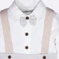 Romper with a bow for Baby Boy-GREY