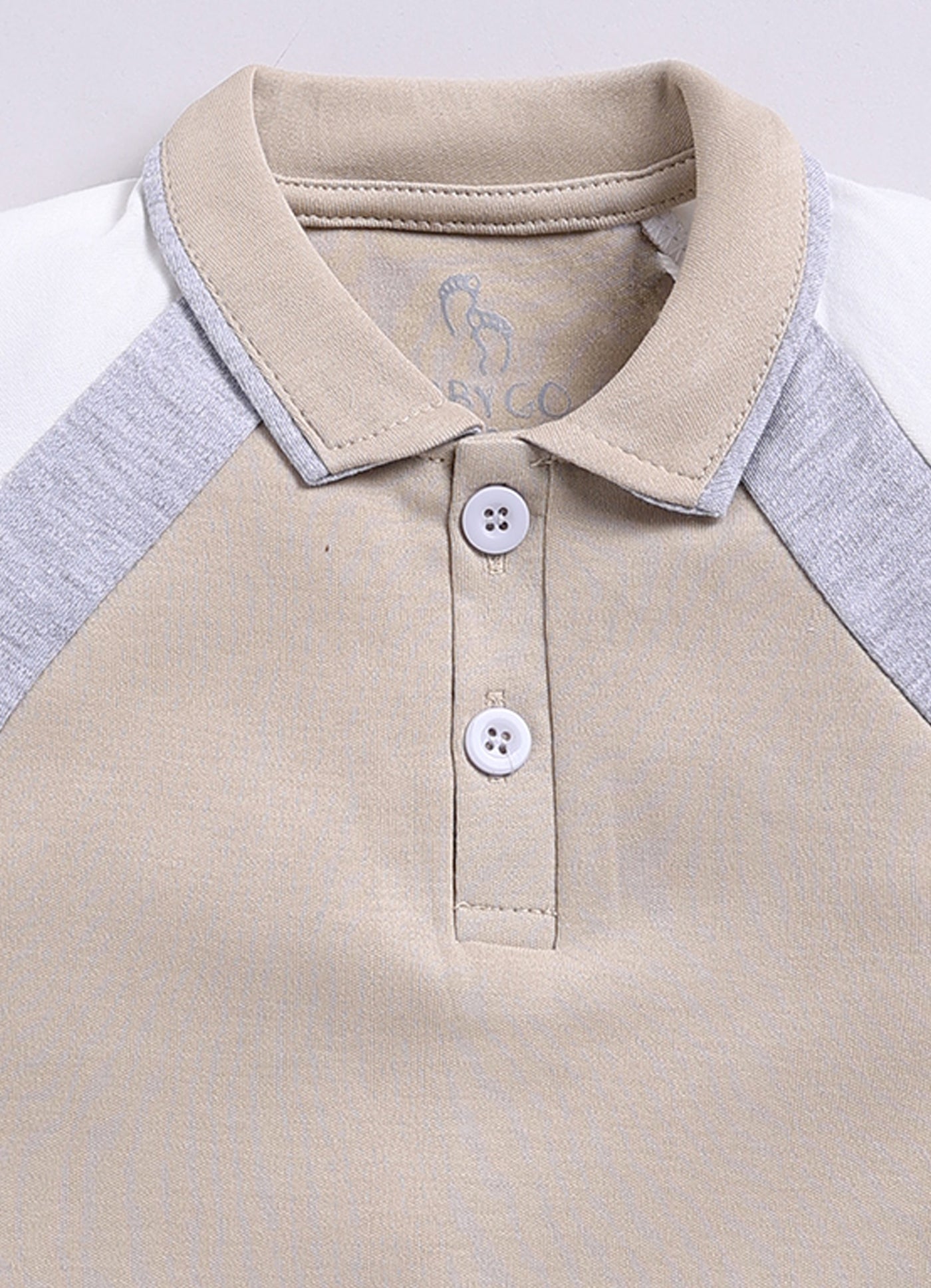 Casual Half Sleeve Baby Boy Romper-Beige