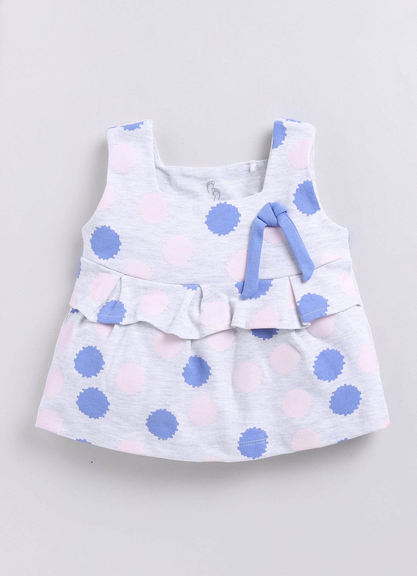 Baby Girl Printed Sleeveless Top & Short Set-Light Green