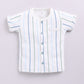 Baby Boy Striped Half T Shirt & Shorts-Blue