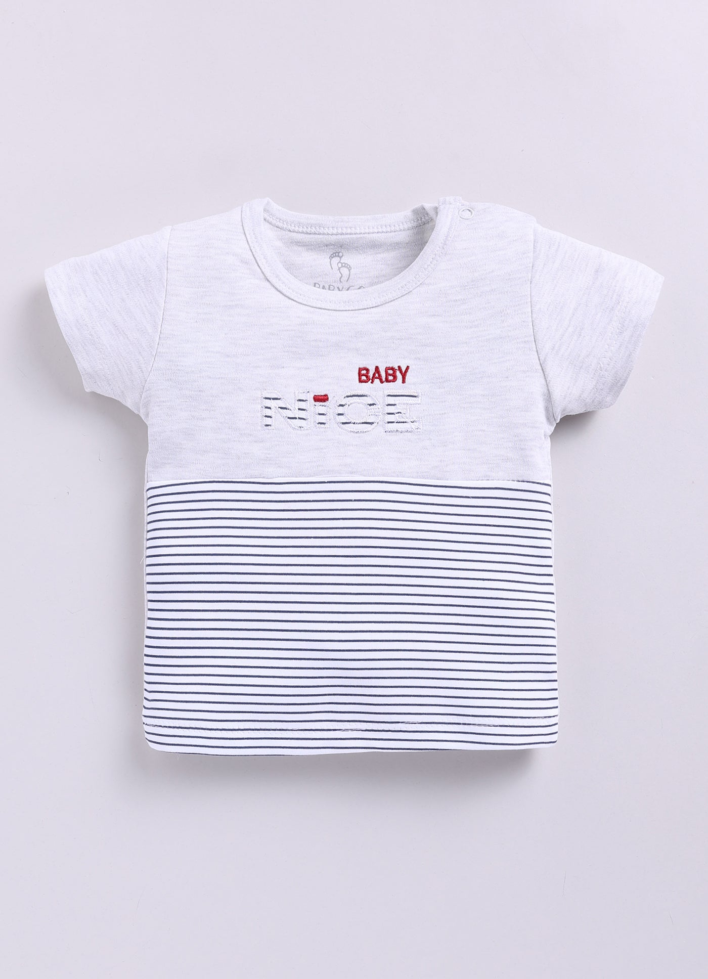 Nice Baby Boy Half T Shirt & Shorts Set- Grey
