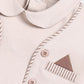 Cute Waistcoat Style Baby Boy Romper-Beige