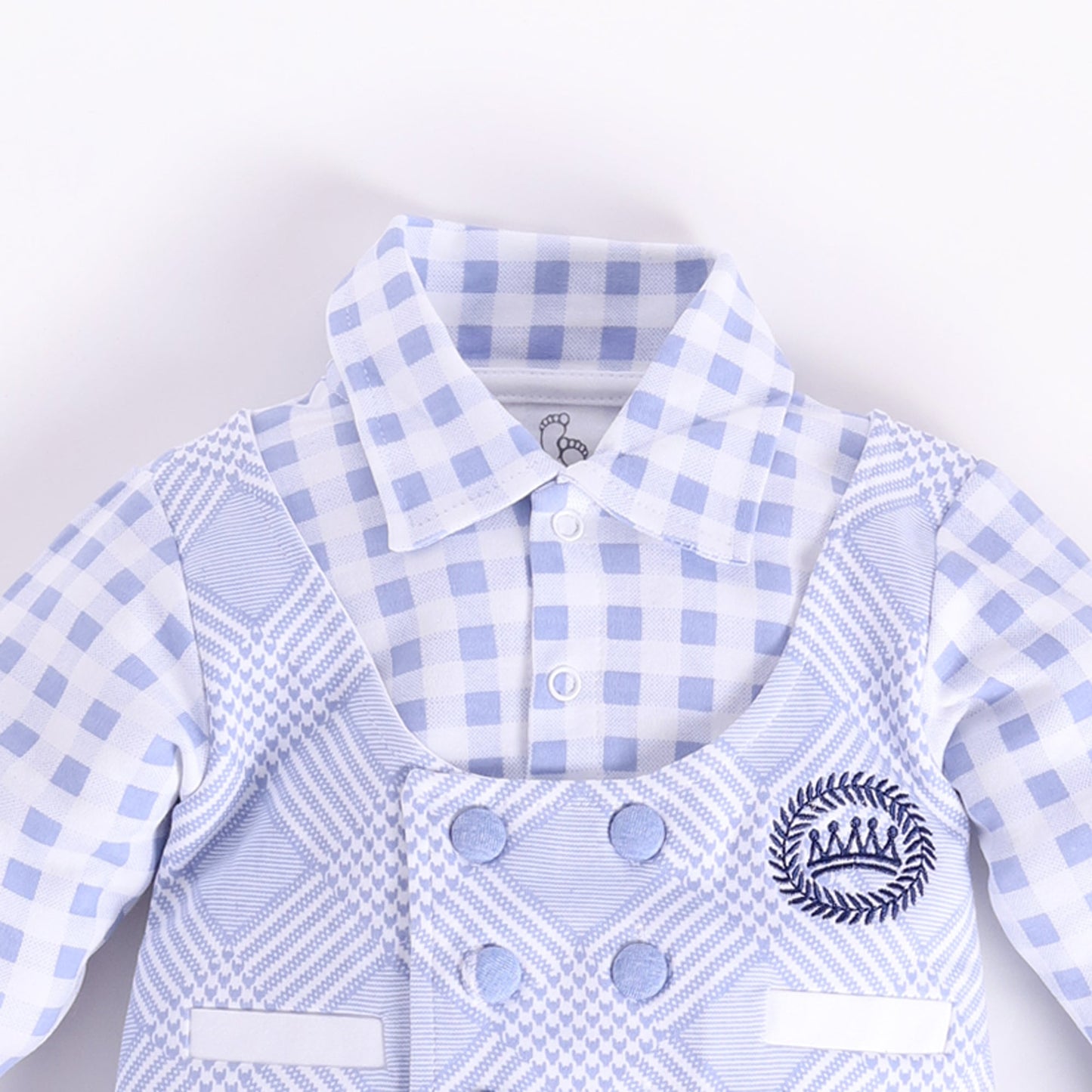 Full sleeves romper for Baby Boy-GREY MEL