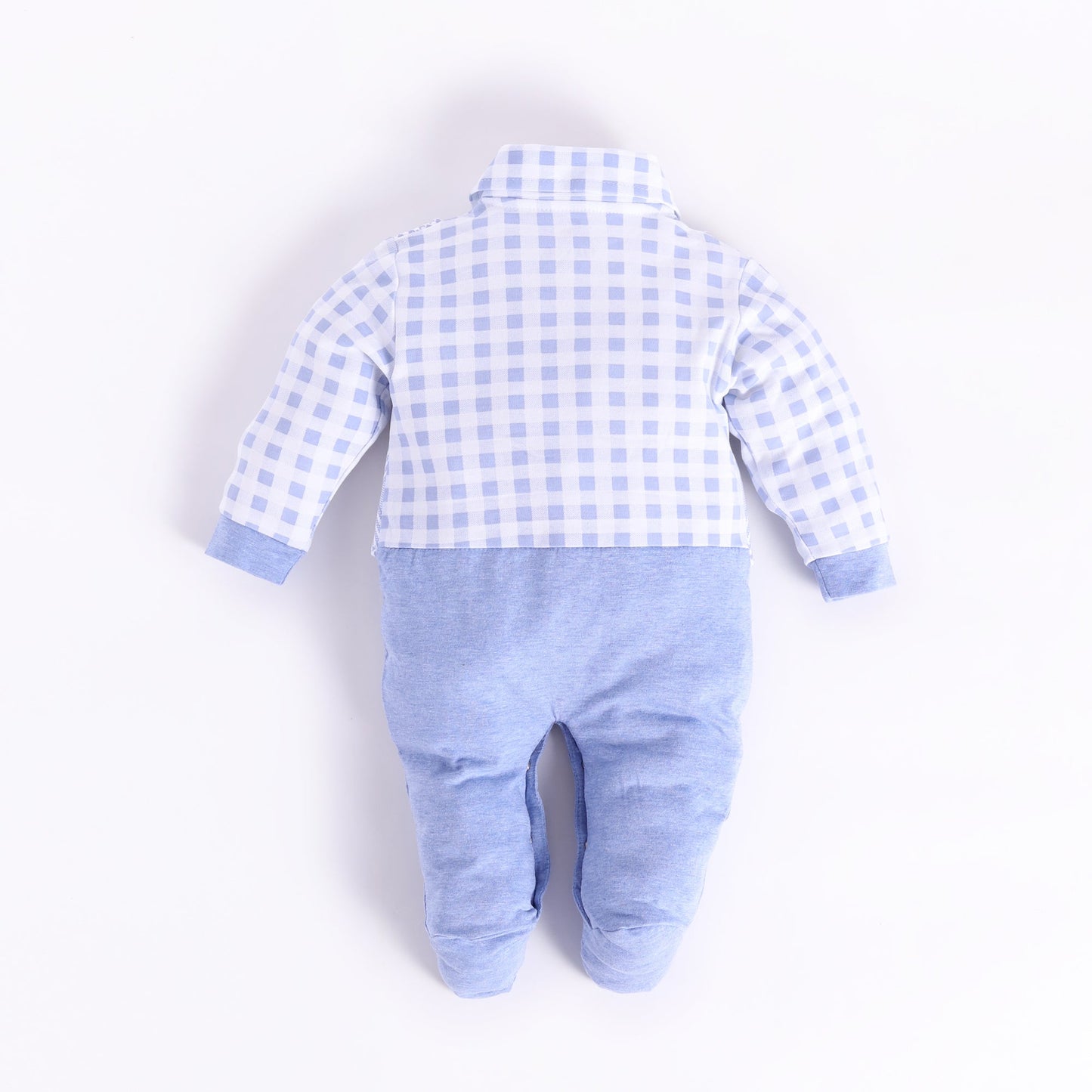 Full sleeves romper for Baby Boy-GREY MEL