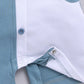 Twin Color Stylish Baby Boy Romper-Blue