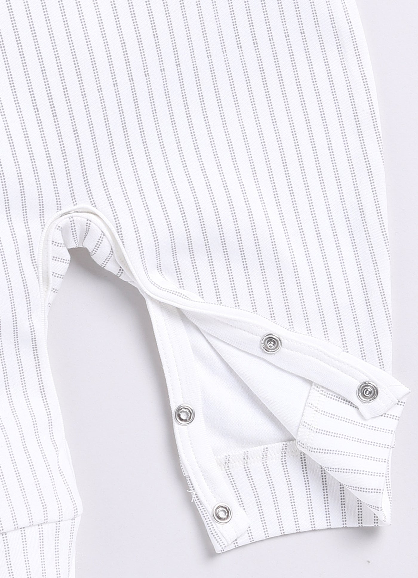 Striped Baby Boy Full Sleeve Romper-White