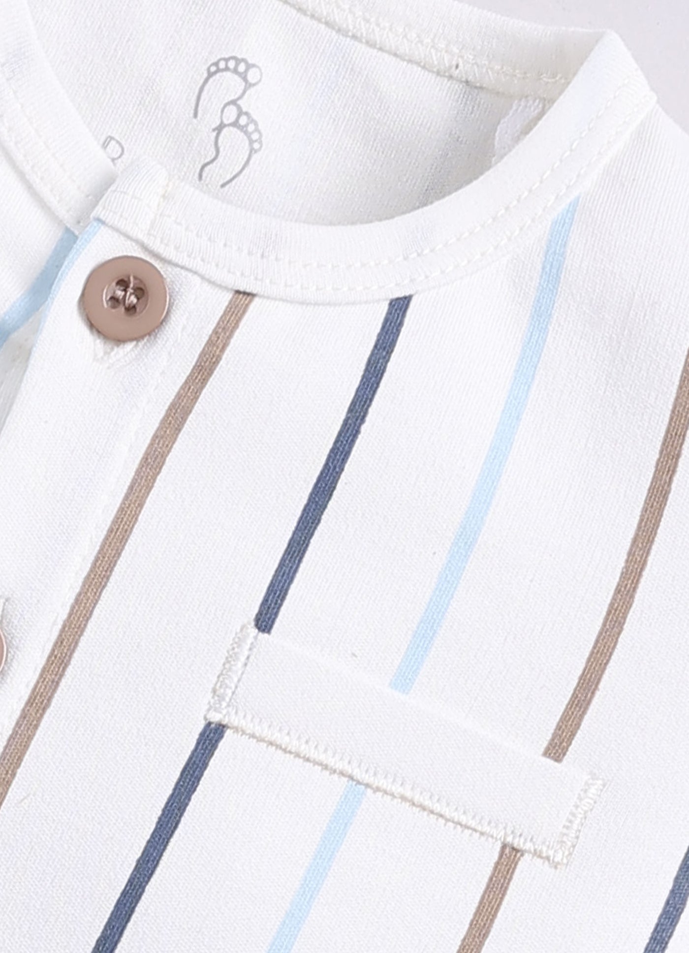 Baby Boy Striped Half T Shirt & Shorts-Beige