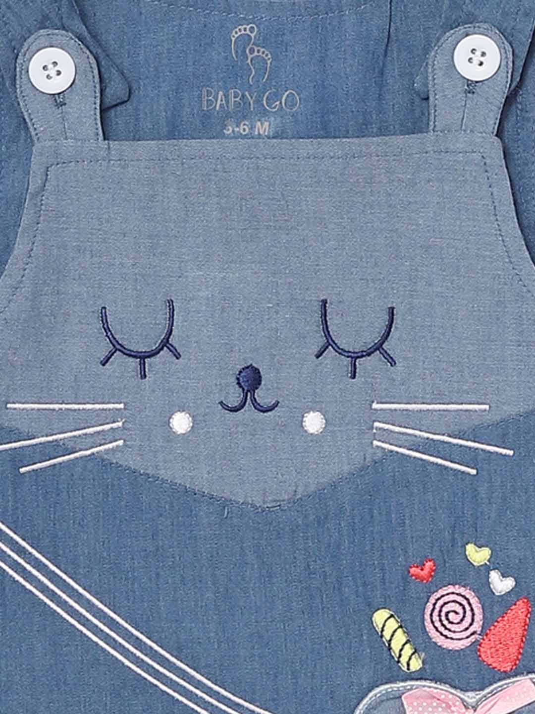 Cute Kitty Frock for baby girl-PINK