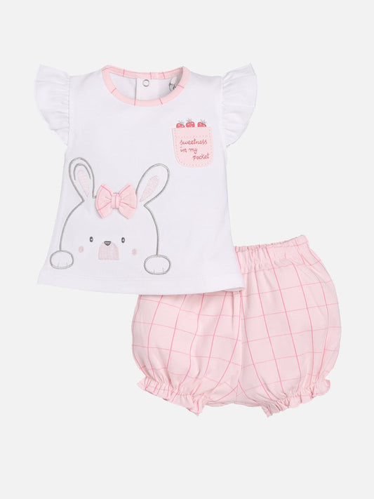 Casual Top and Short Bloomer for Baby Girls-PINK