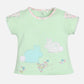 Casual Top and Short rabbit print Bloomer for Baby Girls-GREEN