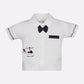 T-shirt shorts for Baby Boy with bow-CHARCOLE
