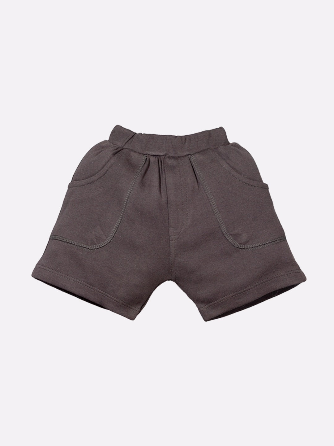 T-shirt shorts for Baby Boy with bow-CHARCOLE