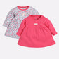 Mid/knee length baby girl frock for casual wear-FUSHIA