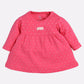 Mid/knee length baby girl frock for casual wear-FUSHIA